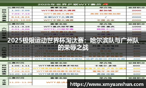 2025极限运动世界杯淘汰赛：哈尔滨队与广州队的荣辱之战